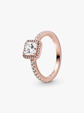 Pandora Square Sparkle Halo Ring